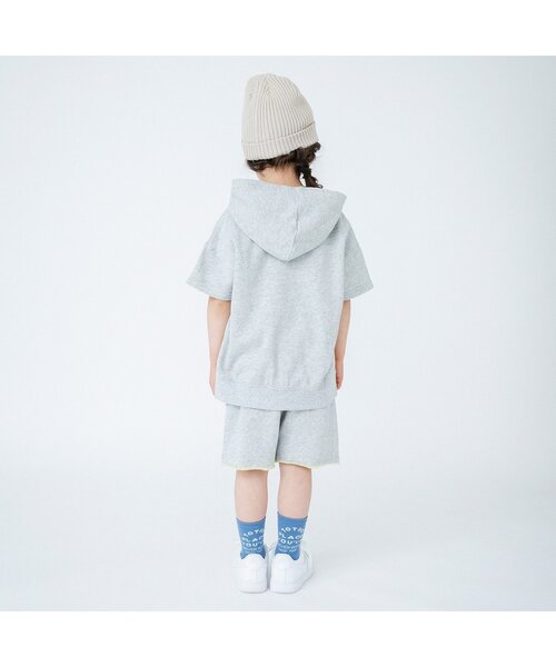 BREEZE（ブリーズ）の「WEB限定 バイカラー半袖パーカー（パーカー・キッズ・ベージュ/グレー/カーキ・110/90/120/140/80/100/130）」の5枚目の写真