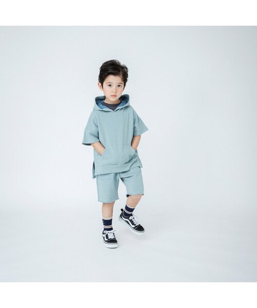 BREEZE（ブリーズ）の「WEB限定 バイカラー半袖パーカー（パーカー・キッズ・ベージュ/グレー/カーキ・110/90/120/140/80/100/130）」の11枚目の写真