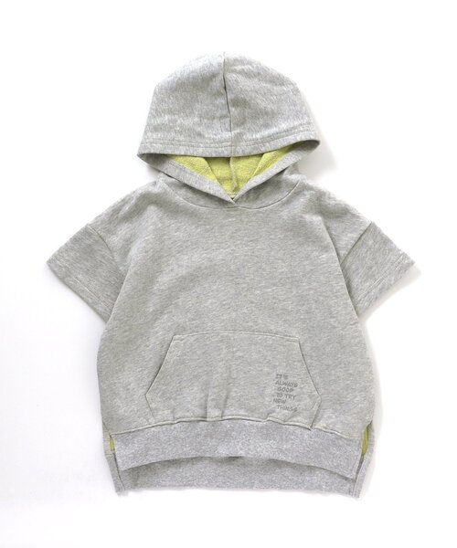 BREEZE（ブリーズ）の「WEB限定 バイカラー半袖パーカー（パーカー・キッズ・ベージュ/グレー/カーキ・110/90/120/140/80/100/130）」の17枚目の写真