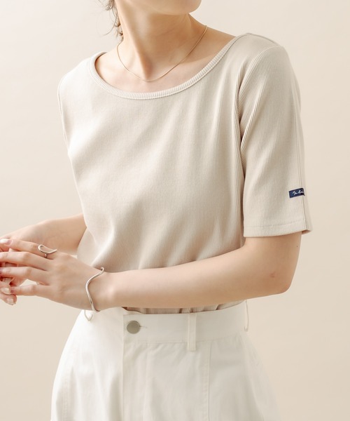 mline（エムライン）の「[mline] チビ半袖Tシャツ（Tシャツ/カットソー・レディース・オフホワイト/ブラック/ベージュ/ブルー/ピンク/チャコールグレー・FREE）」の19枚目の写真