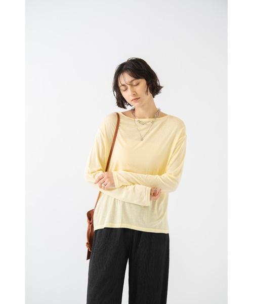 HANNE(アン)の「シアートップス(Tシャツ/カットソー・レディース・ホワイト/ブラック/ブルー/イエロー・フリー)」の2枚目の写真