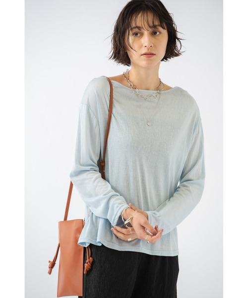 HANNE(アン)の「シアートップス(Tシャツ/カットソー・レディース・ホワイト/ブラック/ブルー/イエロー・フリー)」の1枚目の写真