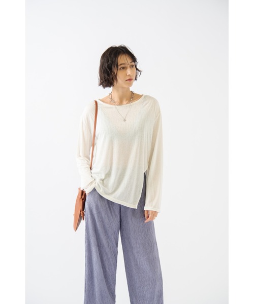 HANNE(アン)の「シアートップス(Tシャツ/カットソー・レディース・ホワイト/ブラック/ブルー/イエロー・フリー)」の8枚目の写真