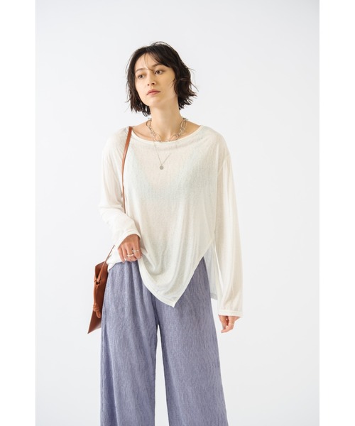 HANNE(アン)の「シアートップス(Tシャツ/カットソー・レディース・ホワイト/ブラック/ブルー/イエロー・フリー)」の7枚目の写真
