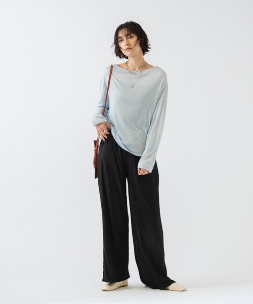 HANNE(アン)の「シアートップス(Tシャツ/カットソー・レディース・ホワイト/ブラック/ブルー/イエロー・フリー)」の12枚目の写真