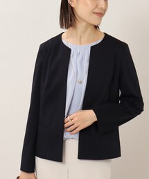 UNTITLED | ストレッチ ノーカラージャケット【消臭／UV／接触冷感／マシンウォッシャブル】(ノーカラージャケット)