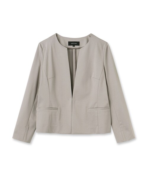 UNTITLED（アンタイトル）の「◆【接触冷感】ストレッチ ノーカラージャケット（ノーカラージャケット・レディース・ブラック/グレー/ダークネイビー・44/48/42/00/01/02/03/04）」の4枚目の写真