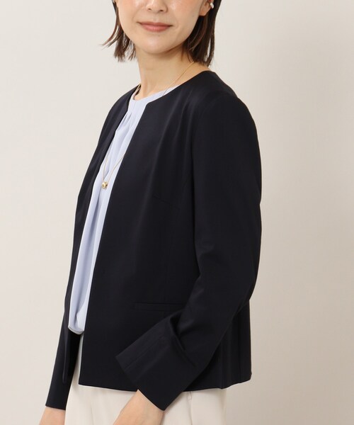 UNTITLED（アンタイトル）の「◆【接触冷感】ストレッチ ノーカラージャケット（ノーカラージャケット・レディース・ブラック/グレー/ダークネイビー・44/48/42/00/01/02/03/04）」の17枚目の写真