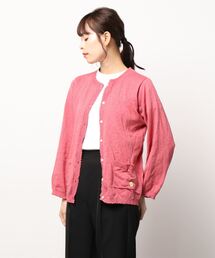 Samansa Mos2 | 【オーガニックコットン／UV加工】刺繍入りカーディガン(カーディガン/ボレロ)