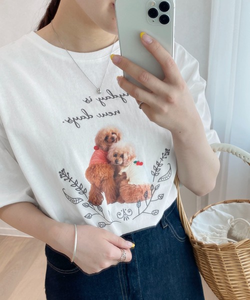 PairPair（ペアペア）の「アニマルフォトT(ユニセックス)（Tシャツ/カットソー・レディース・オフホワイト/グリーン/グレイッシュブルー・MEDIUM/LARGE）」の11枚目の写真