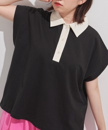 MERLOT | フレンチスリーブワイドポロ(ポロシャツ)