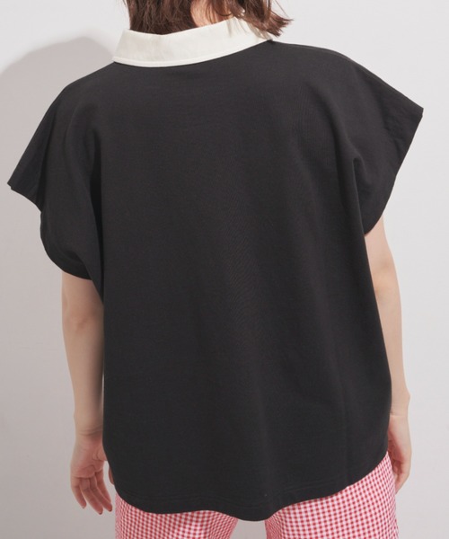 MERLOT（メルロー）の「フレンチスリーブワイドポロ（ポロシャツ・レディース・ブラック/グリーン・FREE）」の17枚目の写真