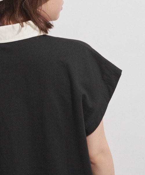 MERLOT（メルロー）の「フレンチスリーブワイドポロ（ポロシャツ・レディース・ブラック/グリーン・FREE）」の16枚目の写真