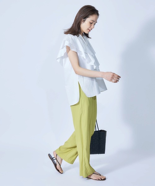 ROPE'（ロペ）の「ラッフルフリルブラウス（シャツ/ブラウス・レディース・ホワイト/ブラック/ベージュ系その他/パープル系その他・38）」の9枚目の写真