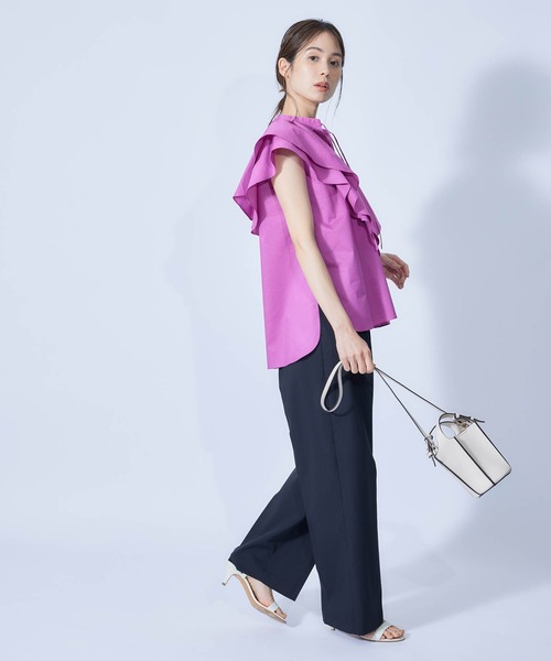 ROPE'（ロペ）の「ラッフルフリルブラウス（シャツ/ブラウス・レディース・ホワイト/ブラック/ベージュ系その他/パープル系その他・38）」の13枚目の写真