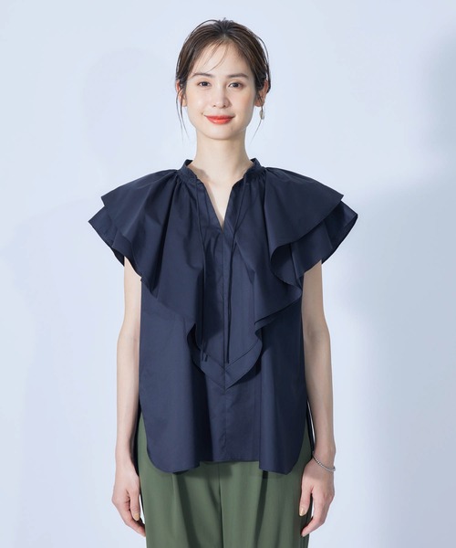 ROPE'（ロペ）の「ラッフルフリルブラウス（シャツ/ブラウス・レディース・ホワイト/ブラック/ベージュ系その他/パープル系その他・38）」の17枚目の写真