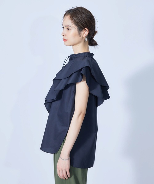 ROPE'（ロペ）の「ラッフルフリルブラウス（シャツ/ブラウス・レディース・ホワイト/ブラック/ベージュ系その他/パープル系その他・38）」の20枚目の写真