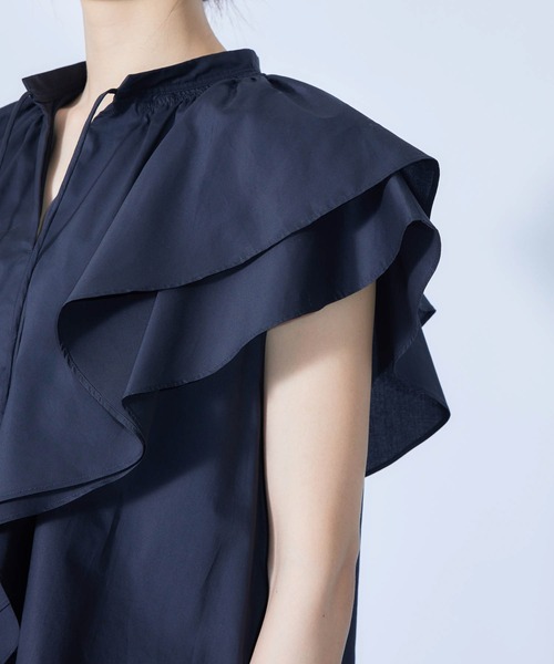 ROPE'（ロペ）の「ラッフルフリルブラウス（シャツ/ブラウス・レディース・ホワイト/ブラック/ベージュ系その他/パープル系その他・38）」の12枚目の写真