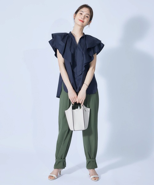 ROPE'（ロペ）の「ラッフルフリルブラウス（シャツ/ブラウス・レディース・ホワイト/ブラック/ベージュ系その他/パープル系その他・38）」の7枚目の写真