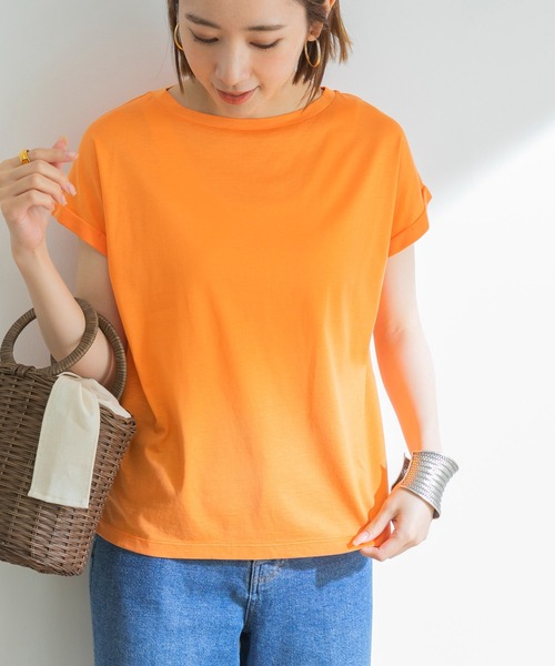 URBAN RESEARCH（アーバンリサーチ）の「ペルビアンコットンTシャツ（Tシャツ/カットソー・レディース・グリーン系その他/ブラック/オレンジ/ホワイト/グレー系その他/ブラウン系その他/グリーン・FREE）」の7枚目の写真