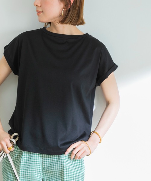 URBAN RESEARCH（アーバンリサーチ）の「ペルビアンコットンTシャツ（Tシャツ/カットソー・レディース・グリーン系その他/ブラック/オレンジ/ホワイト/グレー系その他/ブラウン系その他/グリーン・FREE）」の14枚目の写真