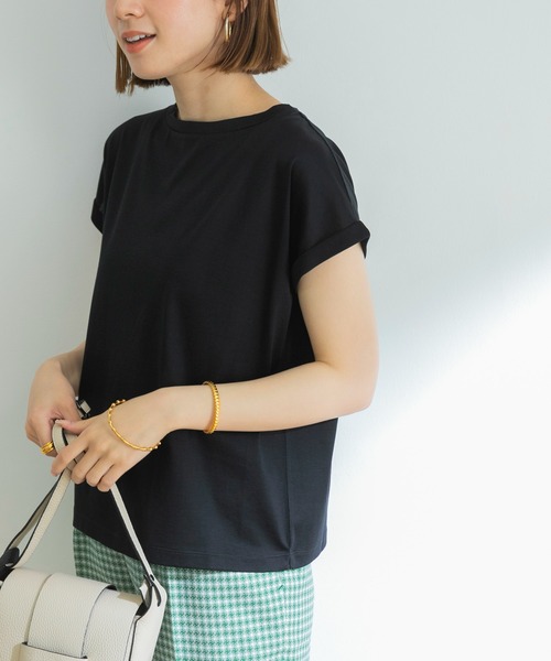 URBAN RESEARCH（アーバンリサーチ）の「ペルビアンコットンTシャツ（Tシャツ/カットソー・レディース・グリーン系その他/ブラック/オレンジ/ホワイト/グレー系その他/ブラウン系その他/グリーン・FREE）」の8枚目の写真