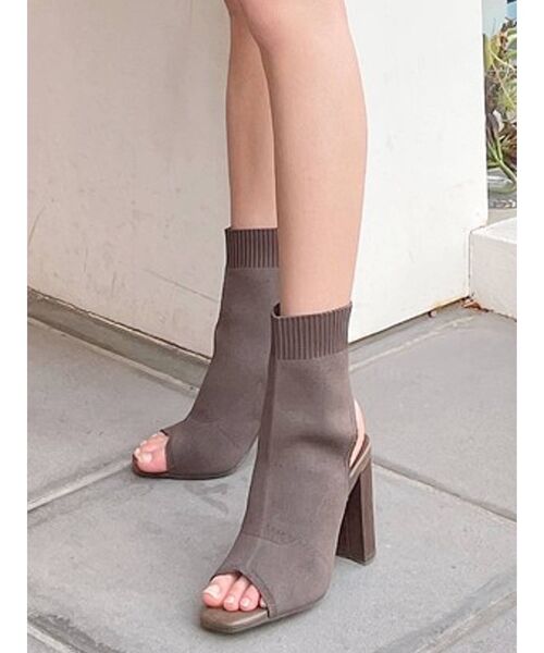 GYDA（ジェイダ）の「オープントゥ ニットブーツ（ブーツ・レディース・ブラック/ブラウン・SMALL/MEDIUM/LARGE）」の16枚目の写真