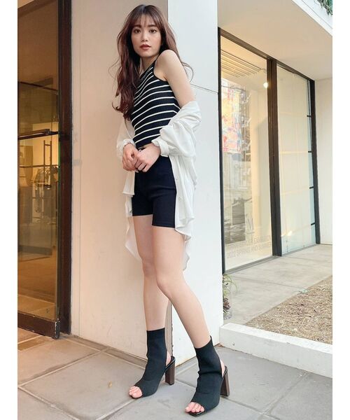 GYDA（ジェイダ）の「オープントゥ ニットブーツ（ブーツ・レディース・ブラック/ブラウン・SMALL/MEDIUM/LARGE）」の13枚目の写真