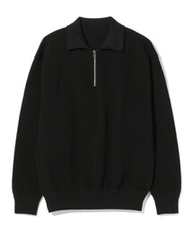 crepuscule Moss Stitch Poloスキッパーポロ 黒 2 crepuscule Moss Stitch Polo Black - Mens | rroomm