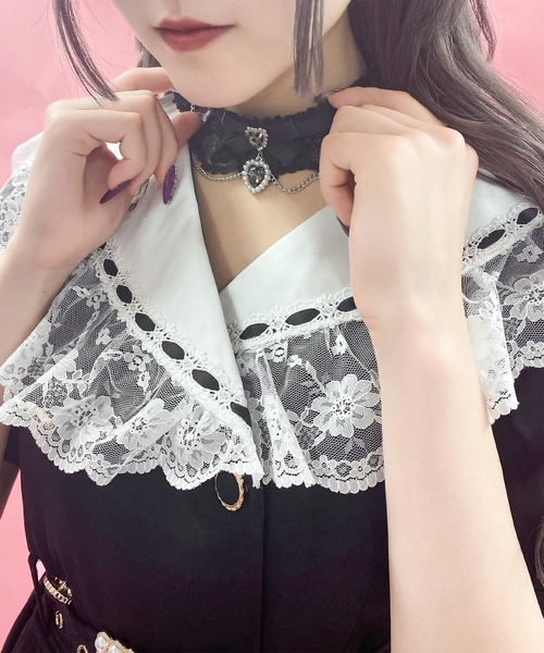 ROJITA（ロジータ）の「ビジュリボン付きレースチェーンチョーカー（チョーカー・レディース・ゴールド/シルバー/ブラック・FREE）」の9枚目の写真