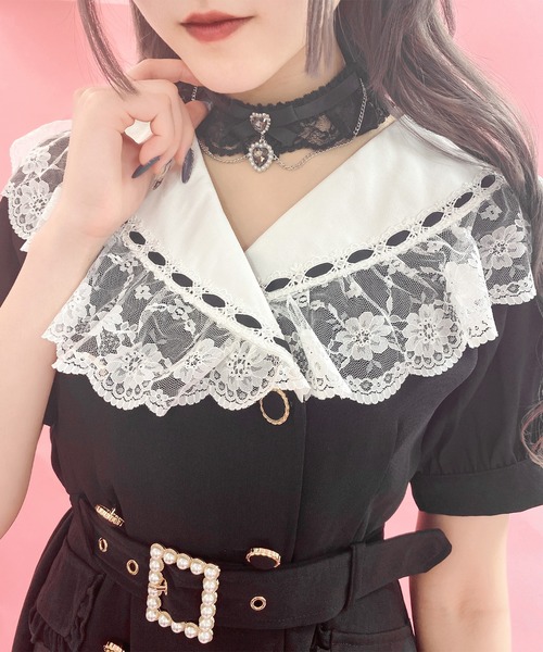 ROJITA（ロジータ）の「ビジュリボン付きレースチェーンチョーカー（チョーカー・レディース・ゴールド/シルバー/ブラック・FREE）」の7枚目の写真