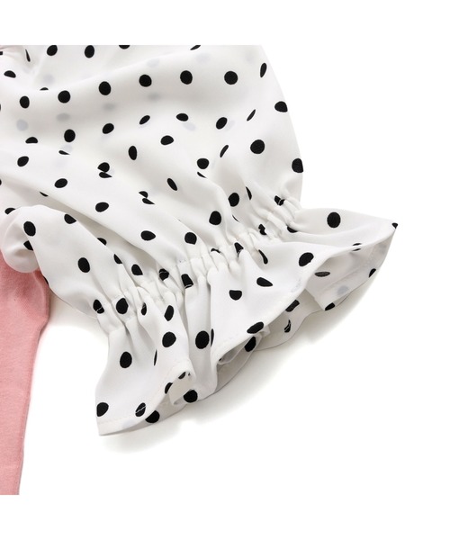 JENNI love（ジェニィラブ）の「ドット袖切替えTシャツ（Tシャツ/カットソー・キッズ・ブラック/ピンク/サックスブルー・130cm/150cm/160cm/140cm）」の13枚目の写真