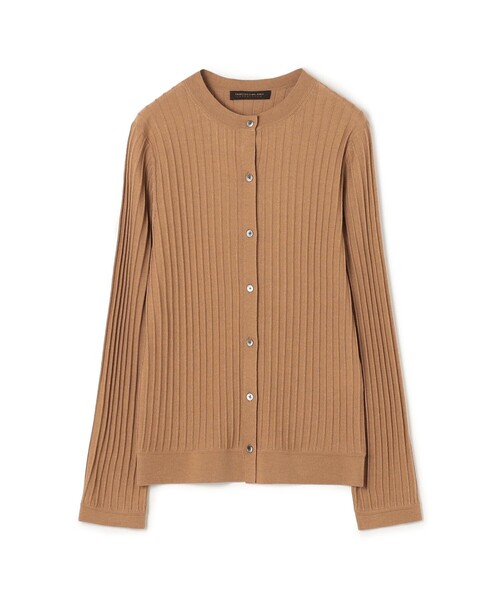 カーディガン 70%ＯＦＦ 新品未使用 タグ付きTOMORROWLANDシルク カシミヤシルクリブ クルーネックカーディガン（カーディガン