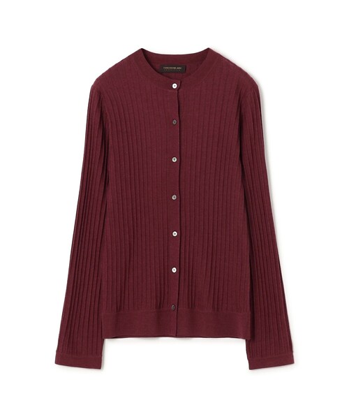 カシミヤシルクリブ クルーネックカーディガン（カーディガン