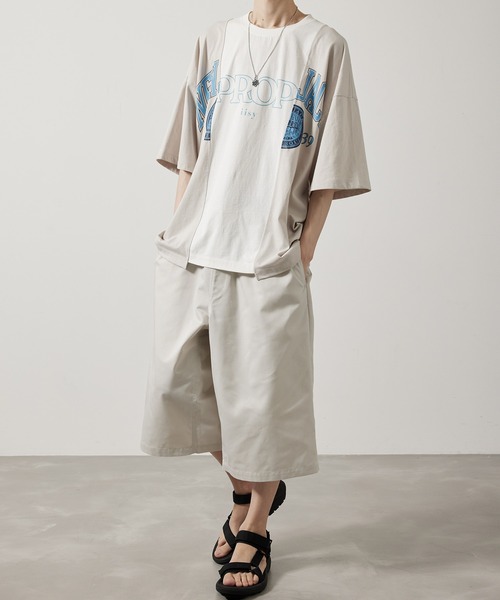 iisy（イージー）の「iisy / リメイクライクカレッジTシャツ（Tシャツ/カットソー・メンズ・ホワイト/チャコールグレー・S/M/L/XL）」の19枚目の写真