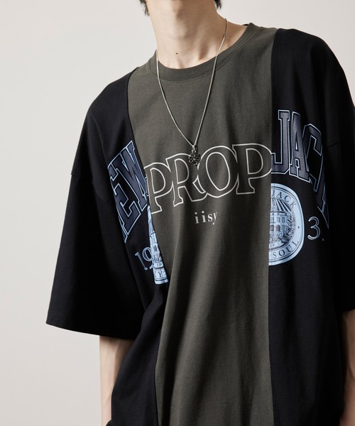 iisy（イージー）の「iisy / リメイクライクカレッジTシャツ（Tシャツ/カットソー・メンズ・ホワイト/チャコールグレー・S/M/L/XL）」の16枚目の写真