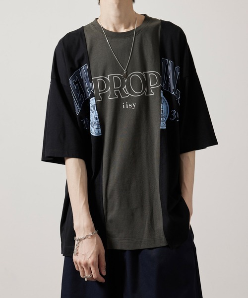 iisy（イージー）の「iisy / リメイクライクカレッジTシャツ（Tシャツ/カットソー・メンズ・ホワイト/チャコールグレー・S/M/L/XL）」の14枚目の写真