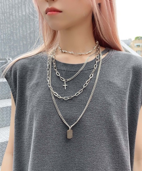 Figments（フィグメンツ）の「デストロイノースリトップス（タンクトップ・レディース・ライトグレー/ダークグレー・FREE）」の4枚目の写真