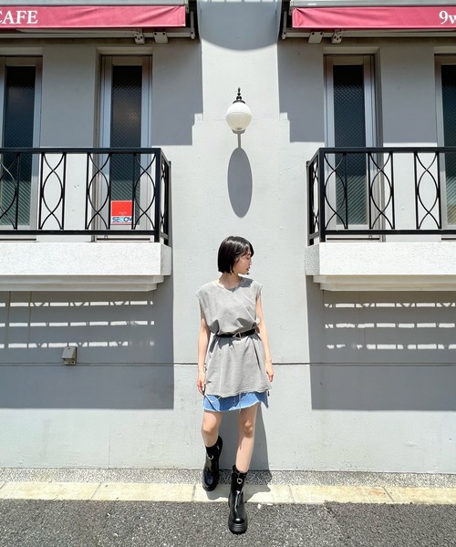 Figments（フィグメンツ）の「デストロイノースリトップス（タンクトップ・レディース・ライトグレー/ダークグレー・FREE）」の14枚目の写真