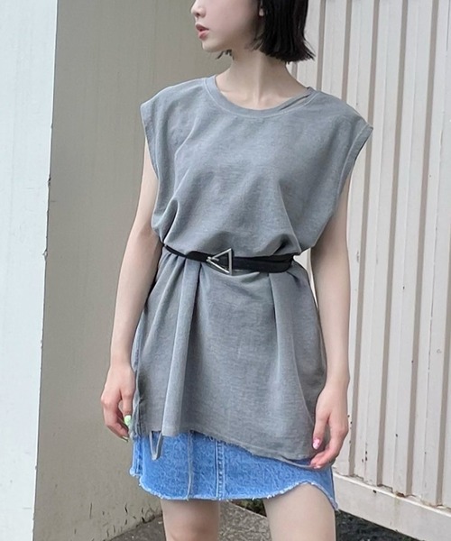 Figments（フィグメンツ）の「デストロイノースリトップス（タンクトップ・レディース・ライトグレー/ダークグレー・FREE）」の12枚目の写真