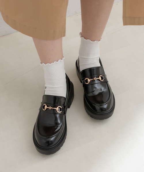 OLIVE des OLIVE（オリーブデオリーブ）の「タンク底ローファー（ローファー・レディース・ブラック系その他/ダークブラウン/ブラック・SMALL/LARGE/MEDIUM）」の5枚目の写真