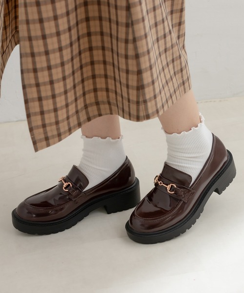 OLIVE des OLIVE（オリーブデオリーブ）の「タンク底ローファー（ローファー・レディース・ブラック系その他/ダークブラウン/ブラック・SMALL/LARGE/MEDIUM）」の10枚目の写真