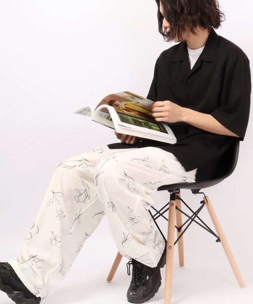 Naive magic（ナイーブマジック）の「NAIVE MAGIC 接触冷感とろみ素材 レトロ総柄バル－ンパンツ（その他パンツ・メンズ・ホワイト/ブラック/グリーン/アイボリー・M/L）」の12枚目の写真