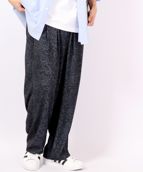 Naive magic（ナイーブマジック）の「NAIVE MAGIC 接触冷感とろみ素材 レトロ総柄バル－ンパンツ（その他パンツ・メンズ・ホワイト/ブラック/グリーン/アイボリー・M/L）」の17枚目の写真