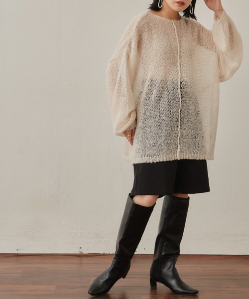 VANNIE U（ヴァニーユー）の「シアールーズニット（ニット/セーター・レディース・ブラウン/レッド/アイボリー/ピンク/ライトグリーン/ベージュ・FREE）」の21枚目の写真