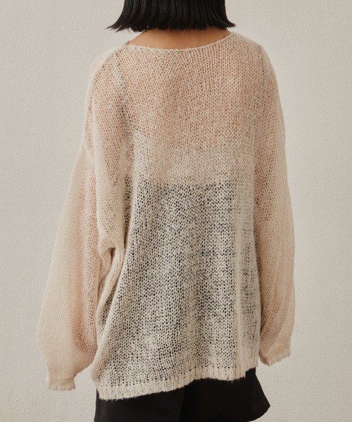 VANNIE U（ヴァニーユー）の「シアールーズニット（ニット/セーター・レディース・ブラウン/レッド/アイボリー/ピンク/ライトグリーン/ベージュ・FREE）」の17枚目の写真