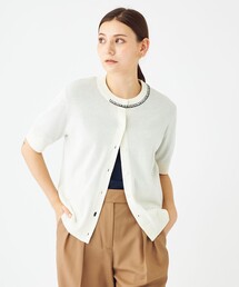 PS Paul Smith（ピーエスポールスミス）の「【WEB限定カラーあり・COOL素材・洗える】ベーシックニット ステッチトリム半袖カーディガン（ニット/セーター）」