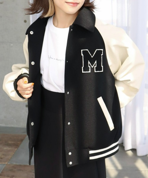 moment+（モーメントプラス）の「ワッペン付きスタジャン（ダイヤ