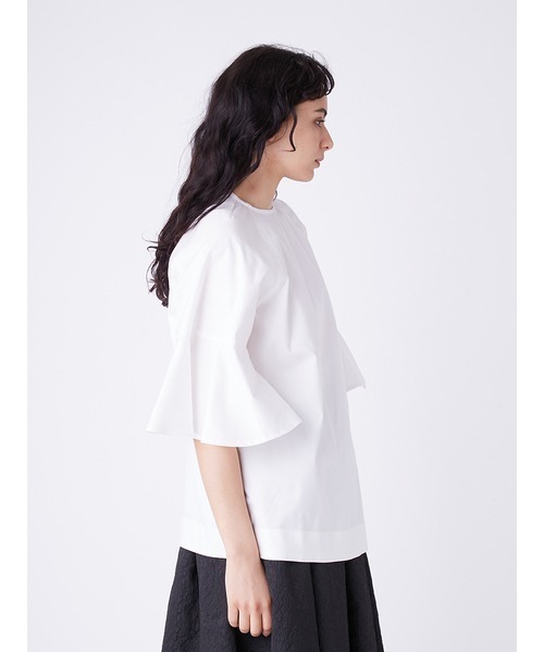Mila Owen(ミラオーウェン)の「ラグランフレアスリーブチュニック(チュニック・レディース・ホワイト/ブラウン・0/1)」の9枚目の写真