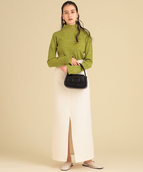 Ray BEAMS（レイビームス）の「Ray BEAMS / フクレ ジャカード タイト スカート（スカート・レディース・オフホワイト/ブラック・0/1）」の7枚目の写真